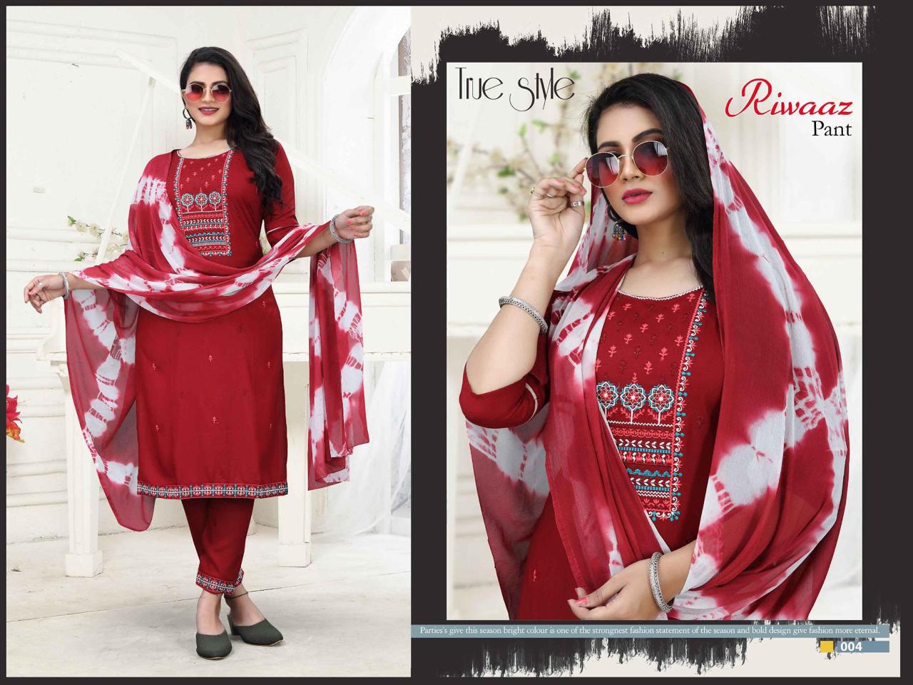 Trendy Riwaz Pant 2 New Exclusive Wear Rayon Kurti Bottom With Dupatta